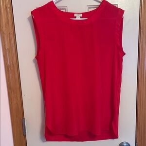 J. Crew Red Sleeveless Blouse